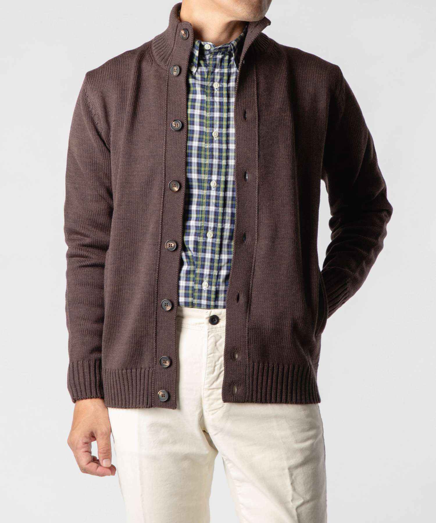 ザノーネ ZANONE ザノーネ ZANONE 810100 - ZR229 カーディガン CHIOTO メンズ トップス 長袖 ニットジャケット キョート メリノウール 5ゲージ ミドルゲージ スタン (ライトブルー) ライトブルー