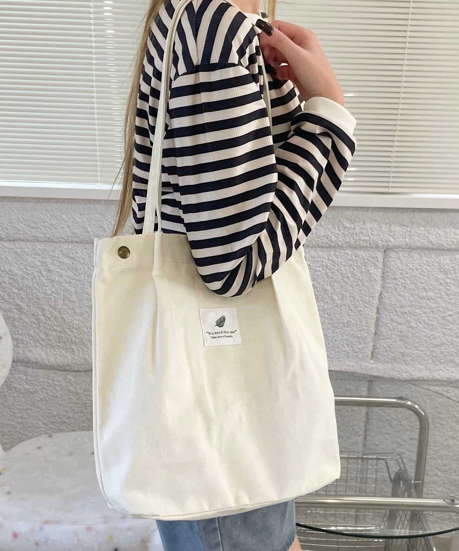 ShopNikoNiko Corduroy Tote Bag ma 【Immediate Delivery】 Eco Bag
