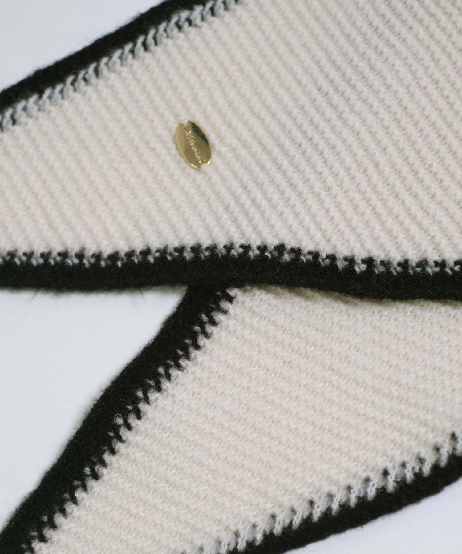 ショップニコニコ ShopNikoNiko バイカラーニット 紐付 バブーシュカ ma 【即納】韓国カジュアル 韓国ガーリー フレンチガーリー バレエコア スカーフ 付け襟 ニット編み 配色 冬小物 防寒対策