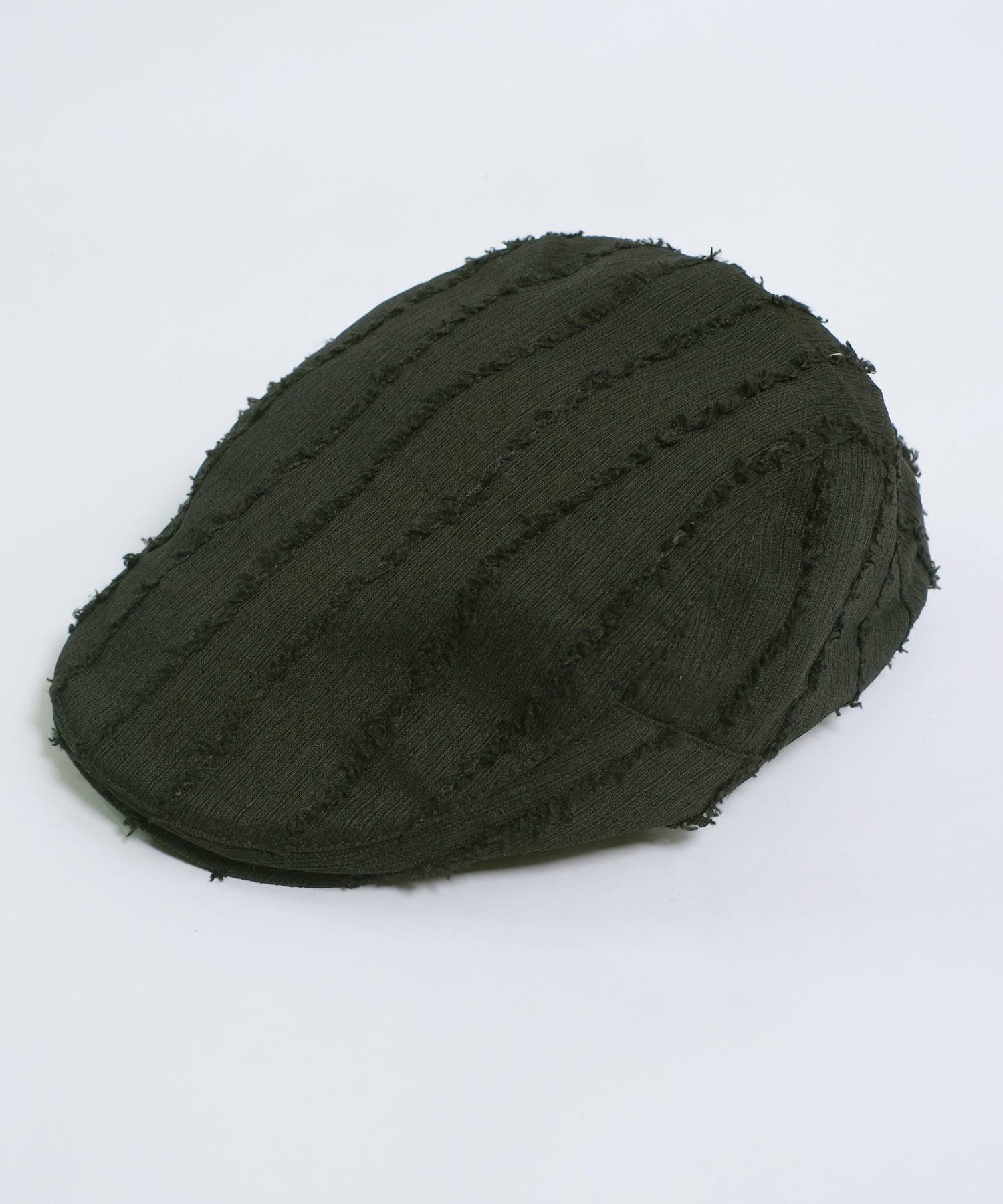 ショップニコニコ ShopNikoNiko ストライプフリンジ ハンチング帽 【即納】韓国カジュアル 韓国ガーリー ワンホンファッション オルチャンファッション フリンジ加工 サイズ調節可能 紫外線対策 UV対策 (ブラック) ブラック