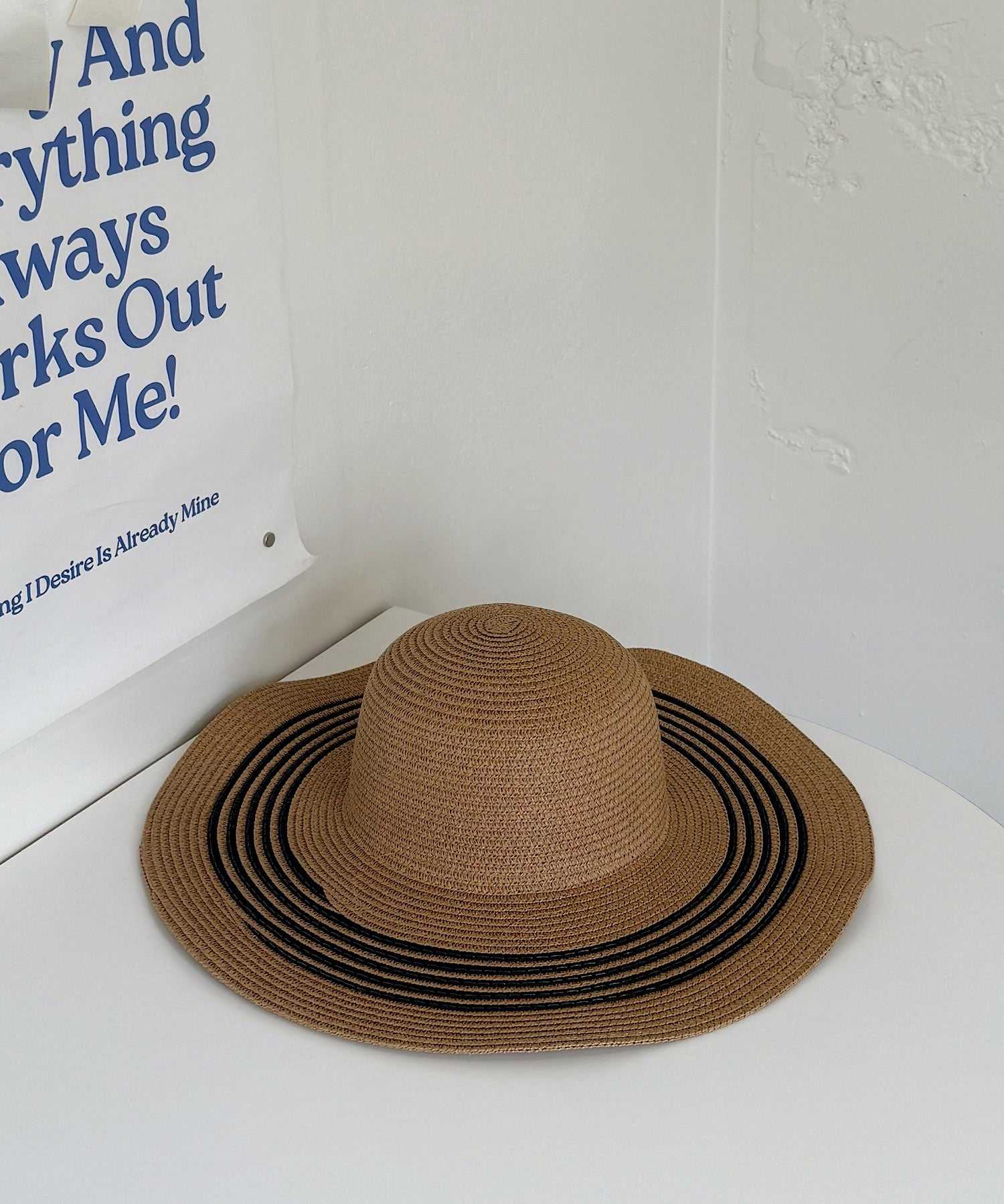 ショップニコニコ ShopNikoNiko つば広 ペーパー編み 麦わら帽子【即納】韓国カジュアル アウトドア キャンプ 海 ビーチ リゾート プール 帽子 ペーパーハット ストローハット ハット ストロー編み (ブラウン) ブラウン