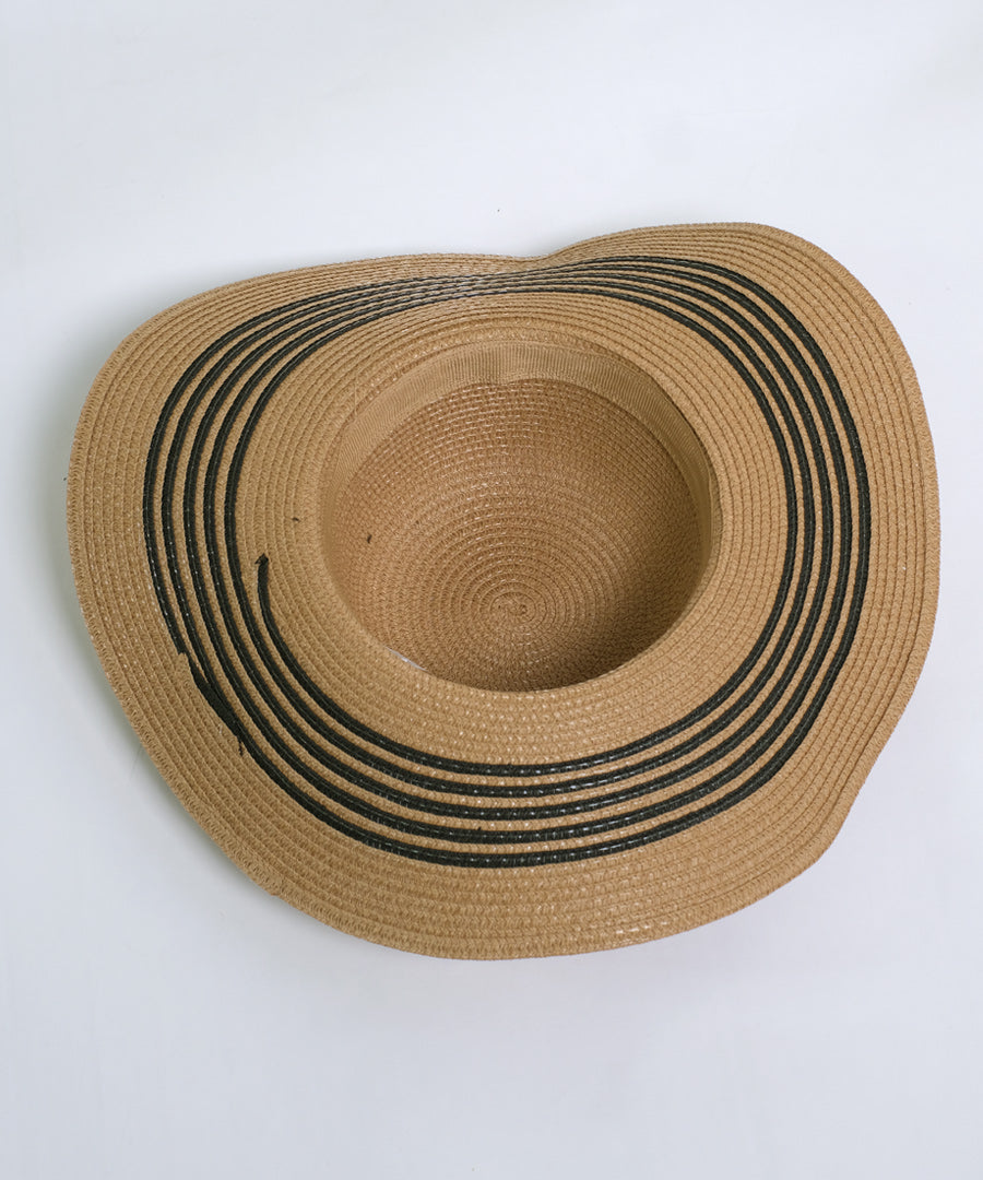 ショップニコニコ ShopNikoNiko つば広 ペーパー編み 麦わら帽子【即納】韓国カジュアル アウトドア キャンプ 海 ビーチ リゾート プール 帽子 ペーパーハット ストローハット ハット ストロー編み (ブラウン) ブラウン
