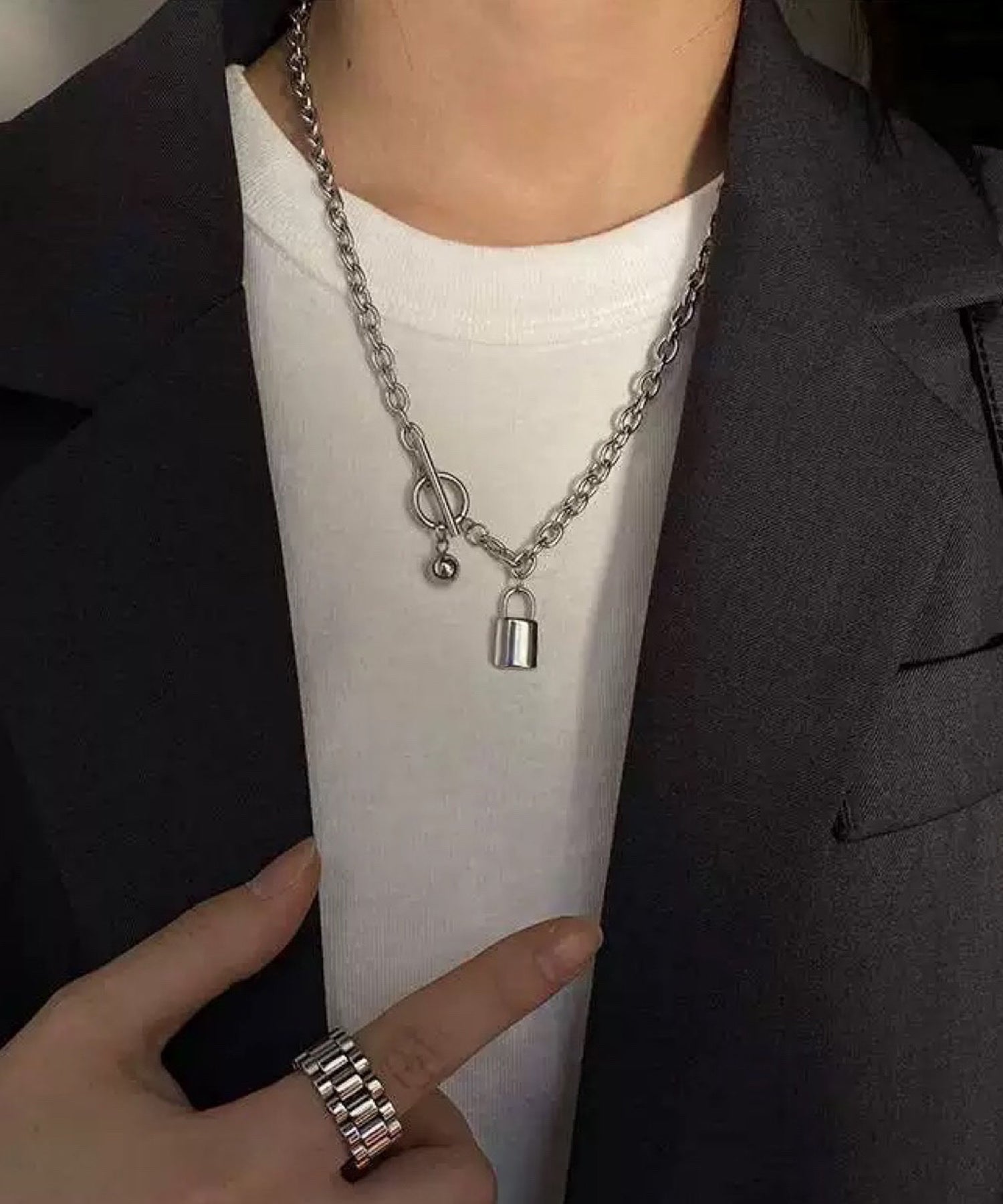 ショップニコニコ ShopNikoNiko 【金属アレルギー対応】サージカルステンレス316L ミニリボンネックレス ma 【即納】アクセサリー オケージョン ステンレス製 (シルバー) シルバー