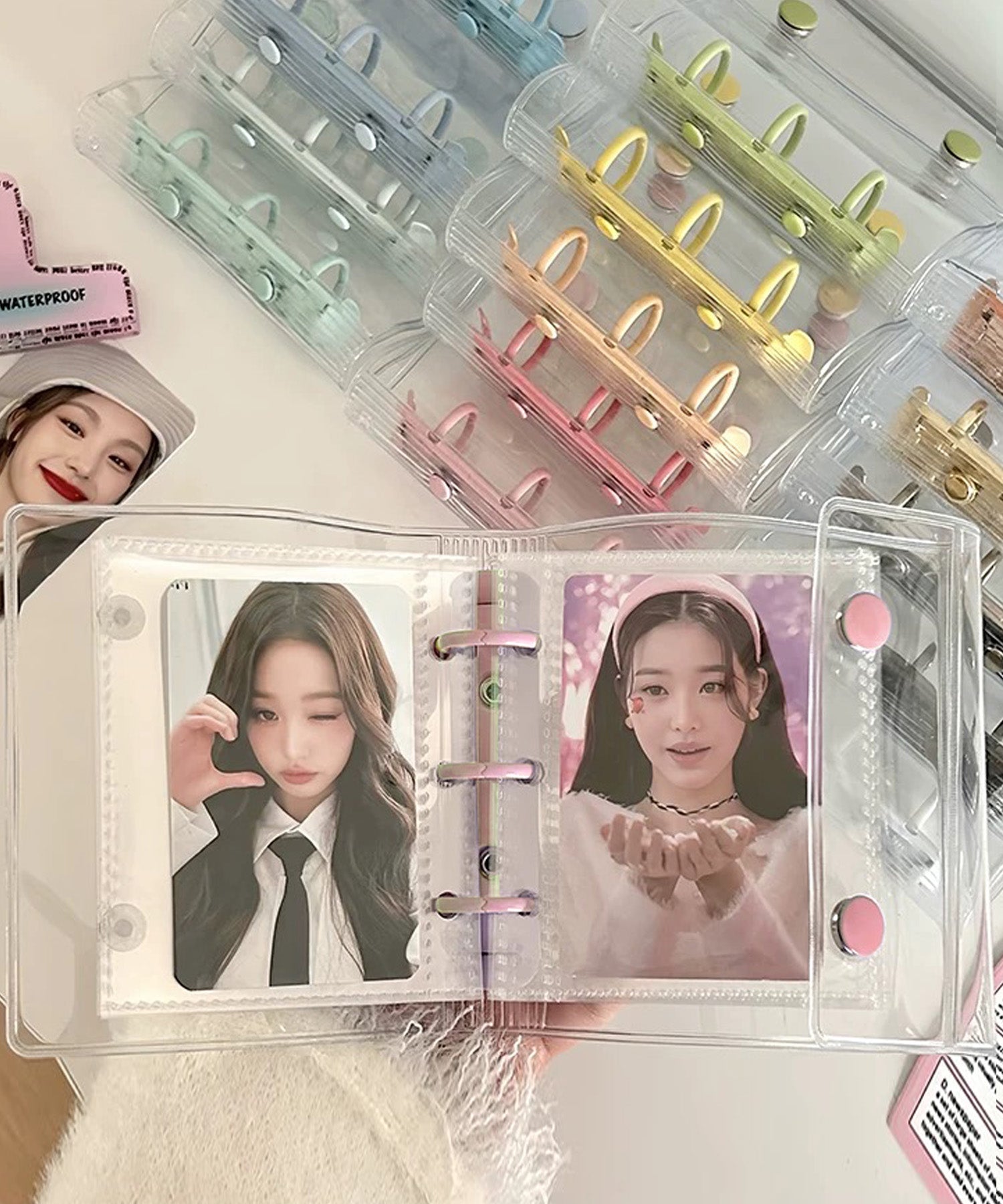 ショップニコニコ ShopNikoNiko リフィル10枚付 ミニサイズ クリアシール帳 ma シール手帳 バインダー シール交換 シール保管 A8サイズ 台紙付き 小学生 中学生 高校生 10代 20代 平成 平成レトロ (シルバー) シルバー