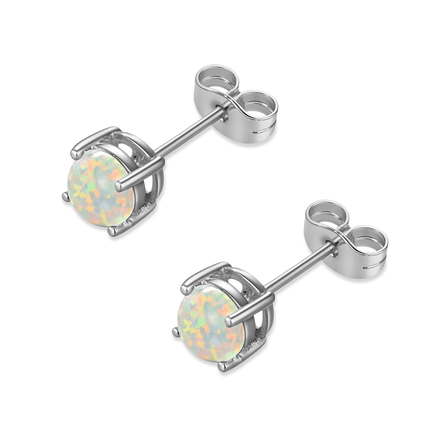 ノエルマーケット Noelmarket 金属アレルギー対応 ピアス 耳元で変わる オパールのきらめき (シルバー) シルバー/ホワイトオパール