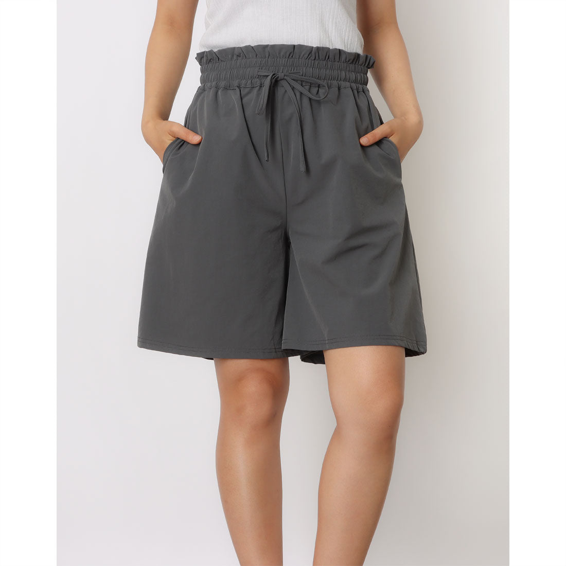 ナチュアンドダイアリー Nachu & Diary RG-05 ラッシュガード ウエストフリルハーフパンツ ラッシュガード (グレー) グレー