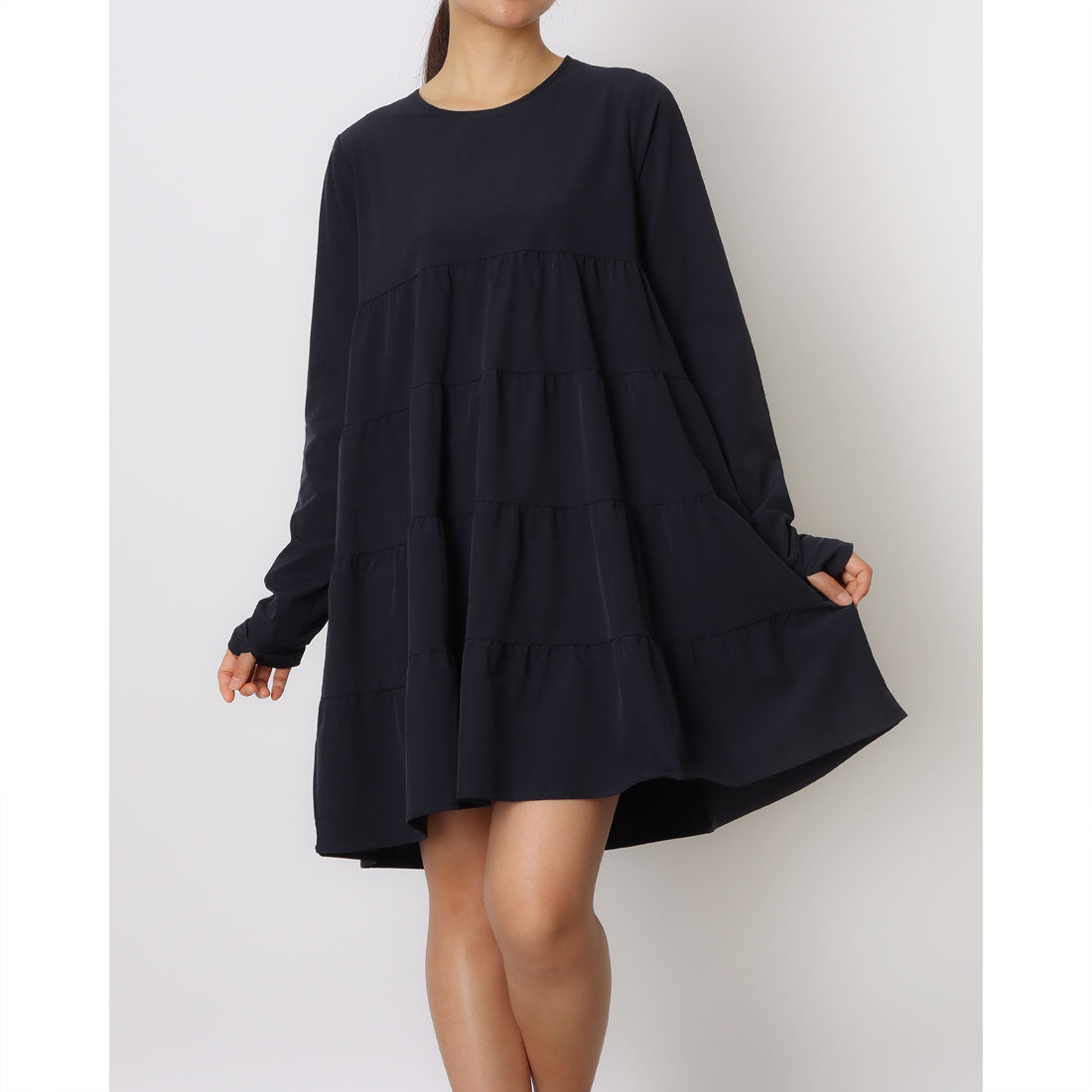 ナチュアンドダイアリー Nachu & Diary RG-06 ラッシュガード ティアードプルオーバーロング丈 ラッシュガード (ネイビー) ネイビー