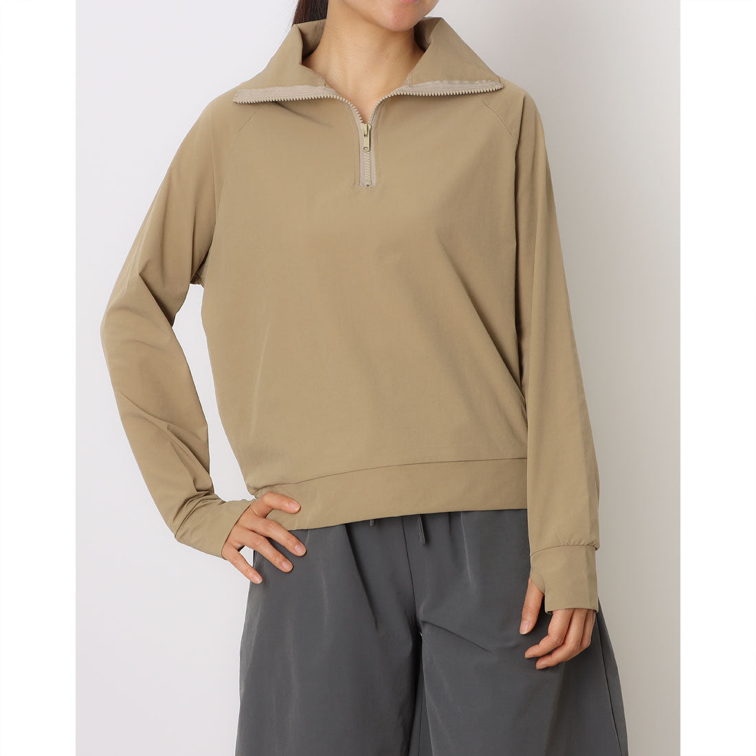 ナチュアンドダイアリー Nachu & Diary RG-13 ラッシュガード ハーフジップ プルオーバー ラッシュガード (ブラック) ブラック