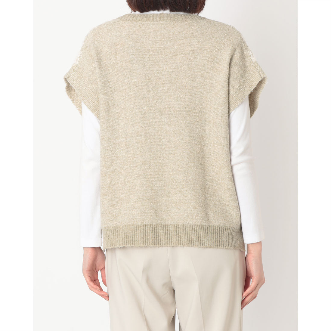 ナチュアンドダイアリー Nachu & Diary フラワージャガードニットベスト (BEIGE) BEIGE