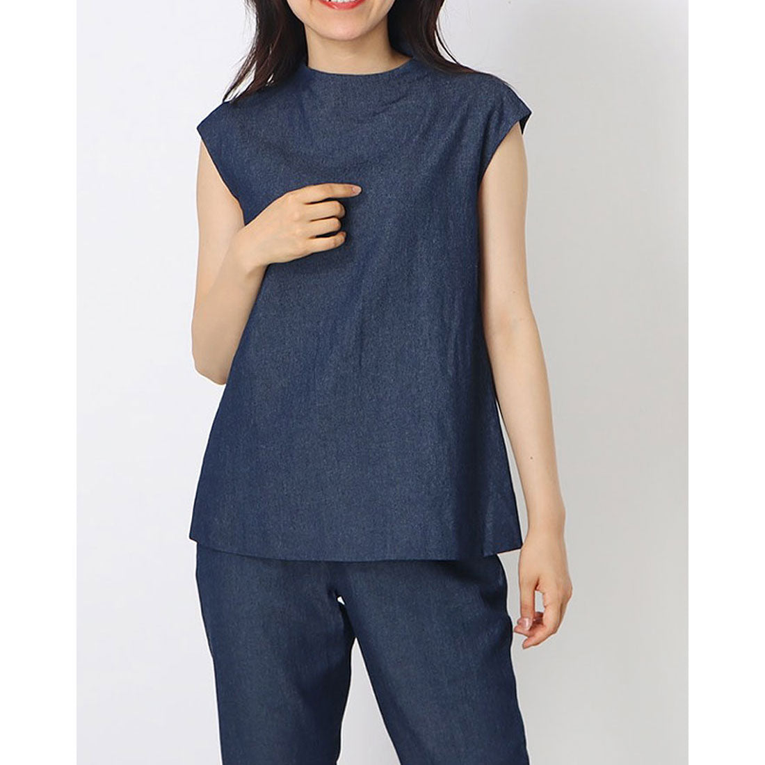 ニーナミュウ Ninamew デニムボトルネックベスト