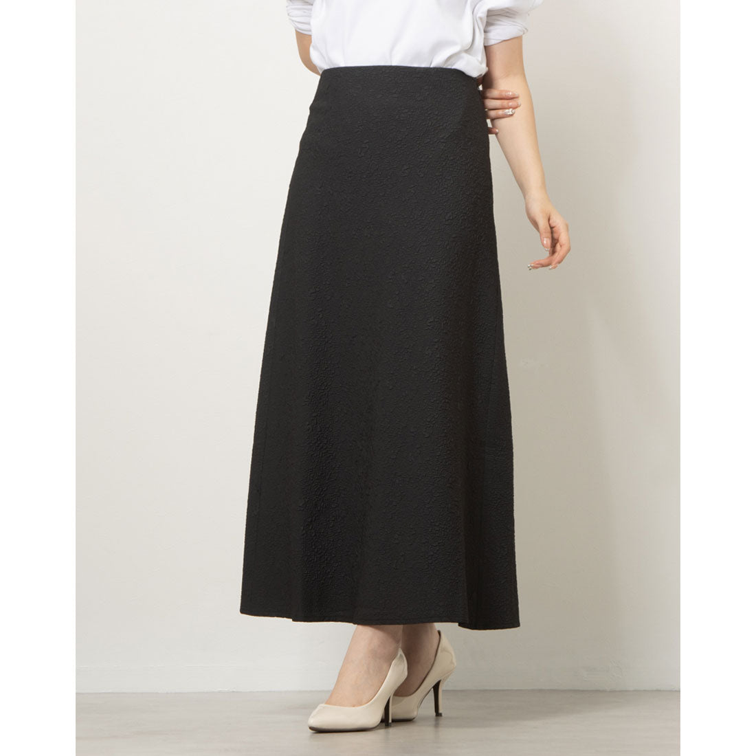 Ninamew Puff Jacquard Narrow Skirt