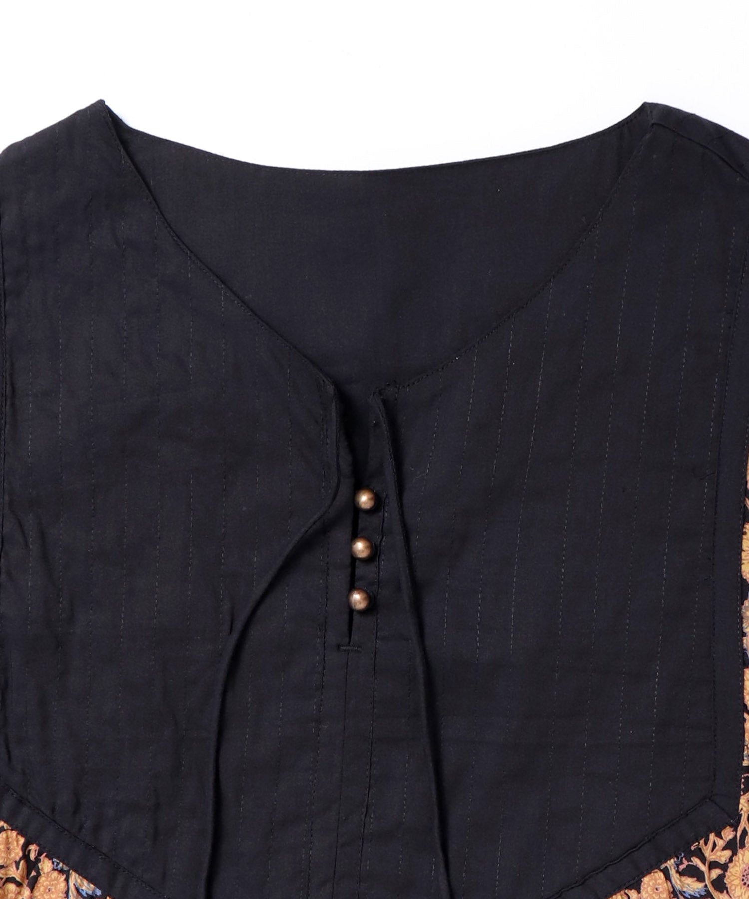 ノイア Noia 花柄 コットンモダールワンピース (ブラック) ブラック