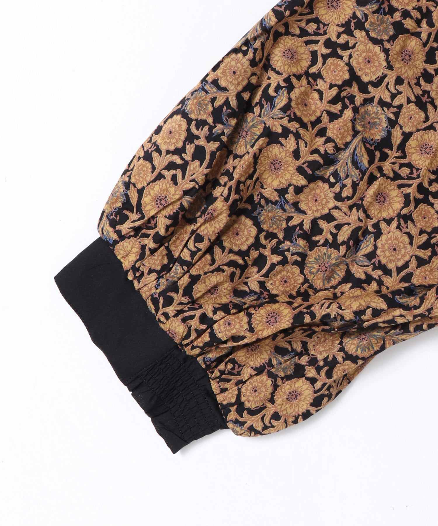 ノイア Noia 花柄 コットンモダールワンピース (ブラック) ブラック