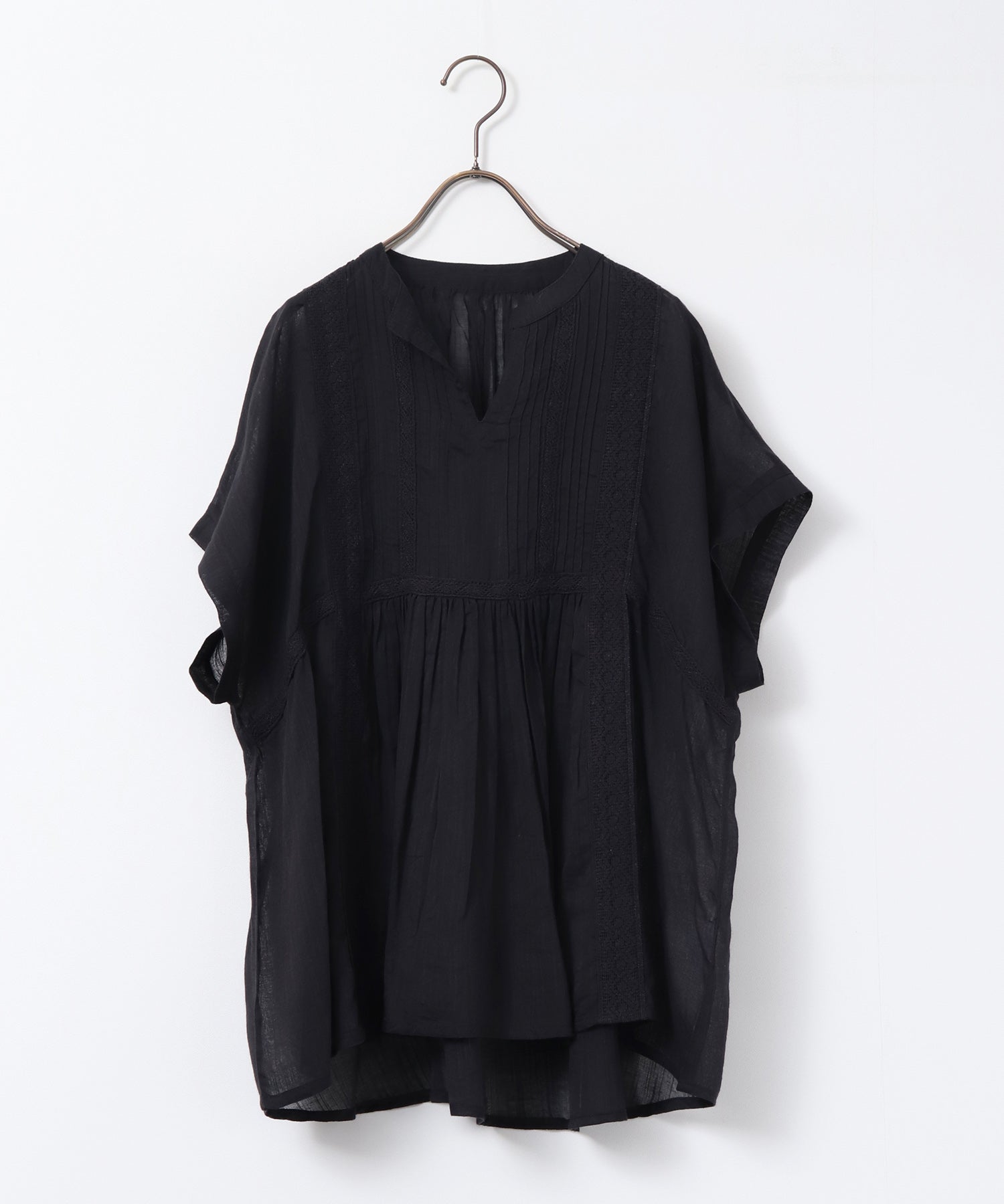 ノイア Noia ピンタック レースブラウス (オフホワイト) オフホワイト