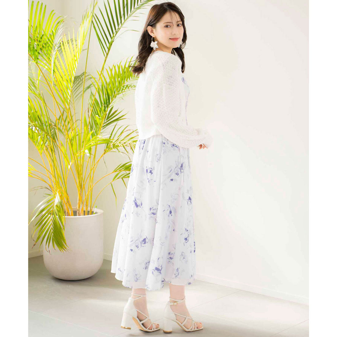 ノエラ Noela ラメメッシュカーデ (オフホワイト) オフホワイト