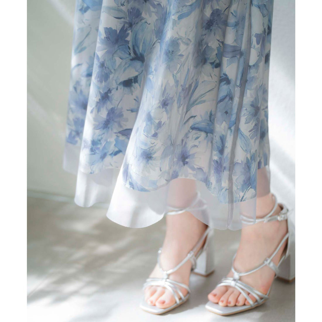 ノエラ NOELA 【15周年】フラワーニットドッキングワンピ (ブルー) ブルー