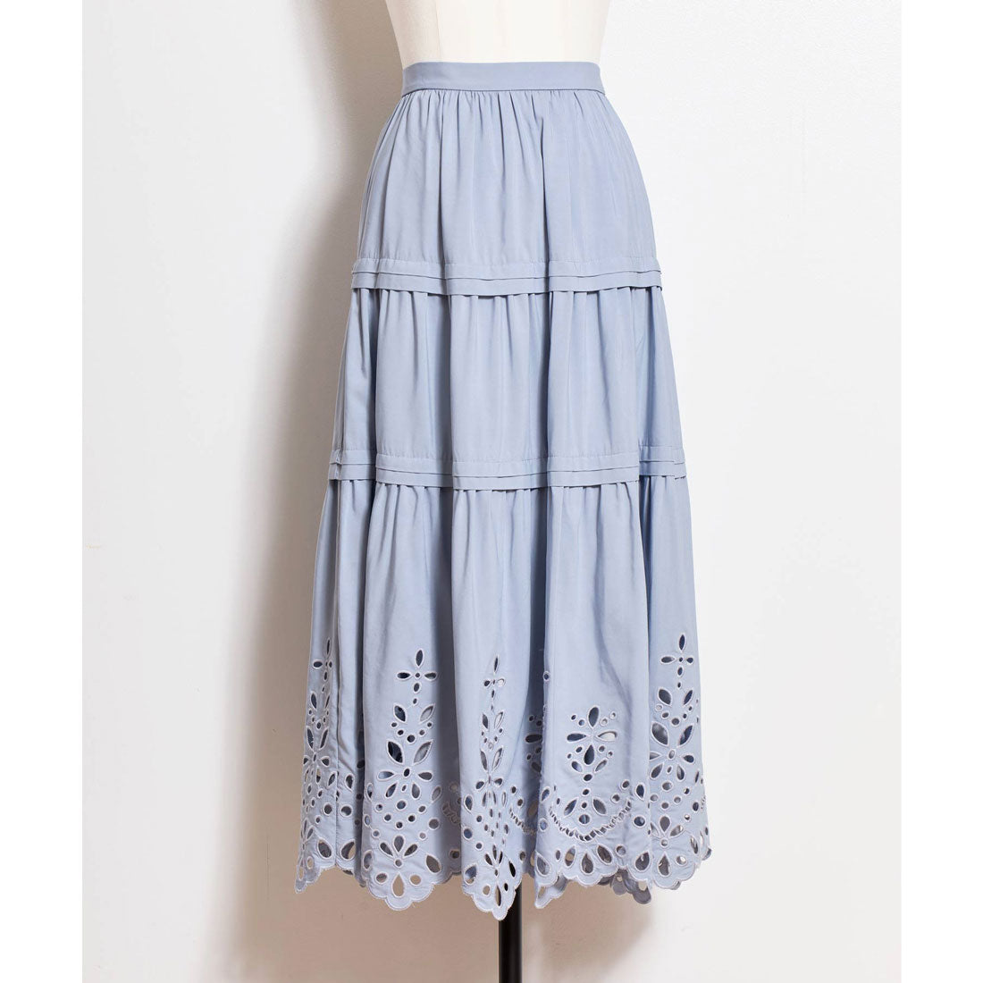 ノエラ NOELA 刺繍マキシスカート (サックス) サックス