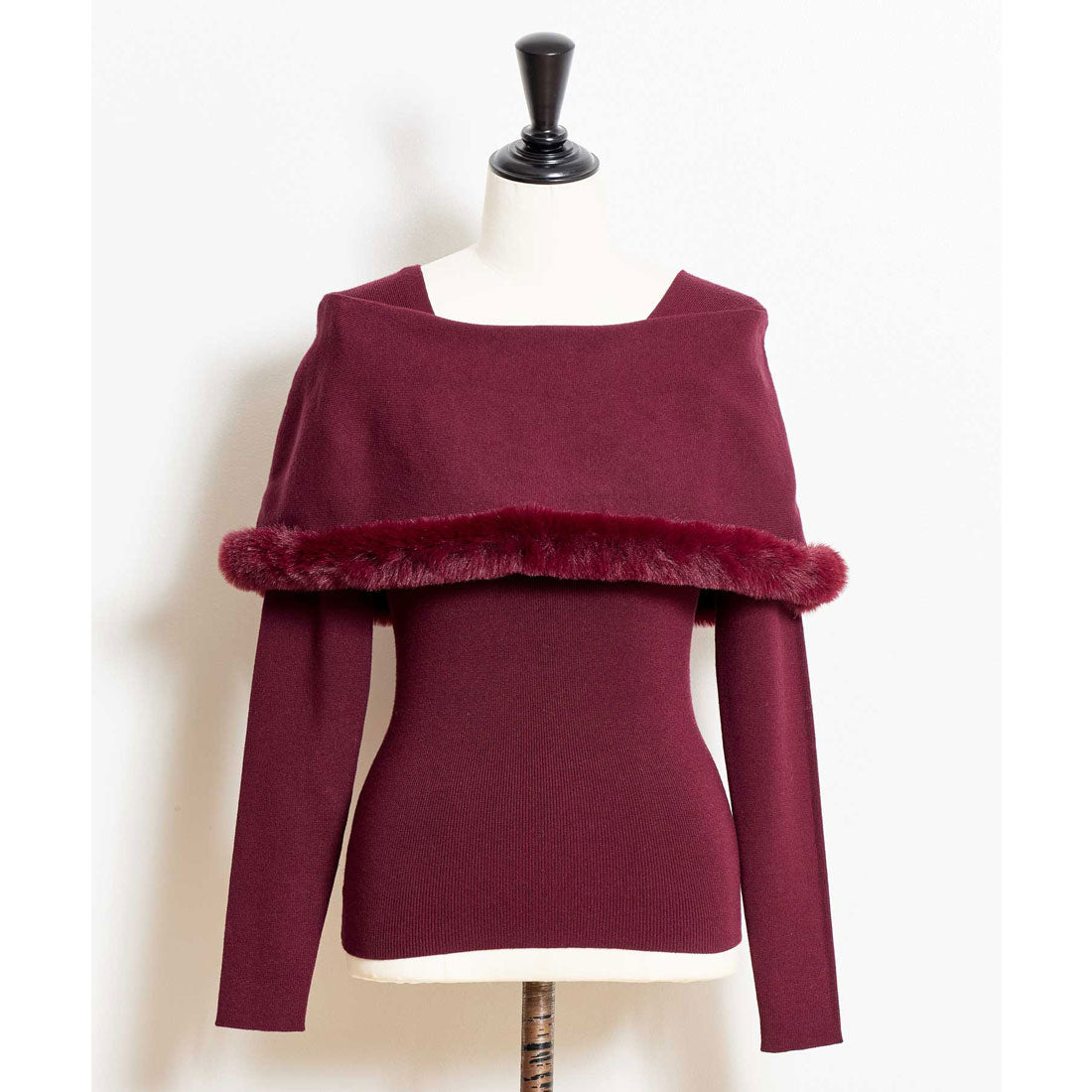 ノエラ NOELA ファートリムニット (ボルドー) ボルドー