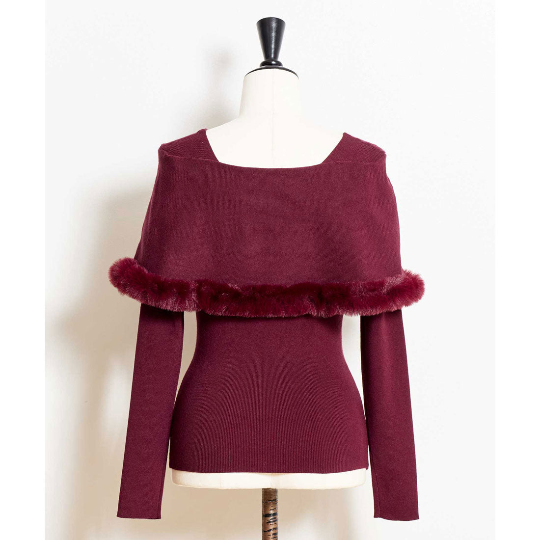 ノエラ NOELA ファートリムニット (ボルドー) ボルドー