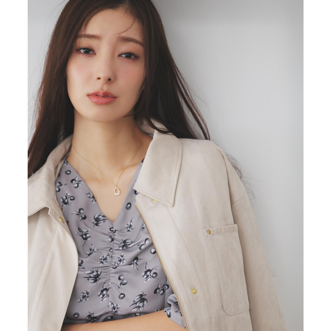 ノエラ NOELA フェイクスエードワークジャケット (ベージュ) ベージュ