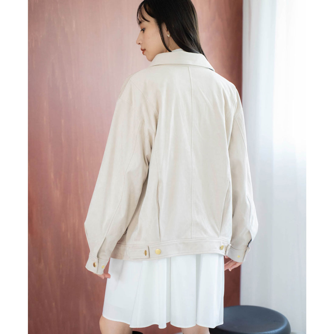 ノエラ NOELA フェイクスエードワークジャケット (ベージュ) ベージュ