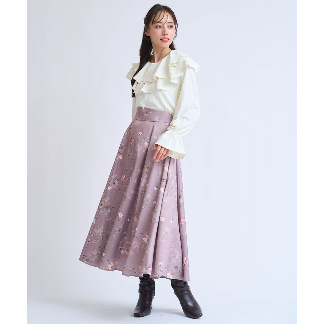 ノエラ Noela クラシカルフラワースカート (モカ) モカ