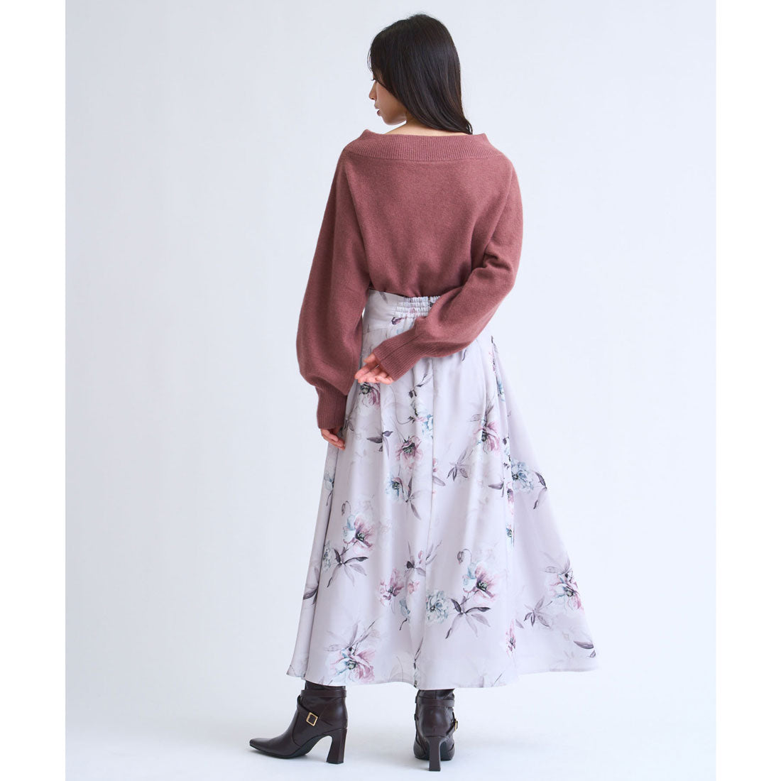 ノエラ NOELA シャドーフラワースカート (ピンク) ピンク