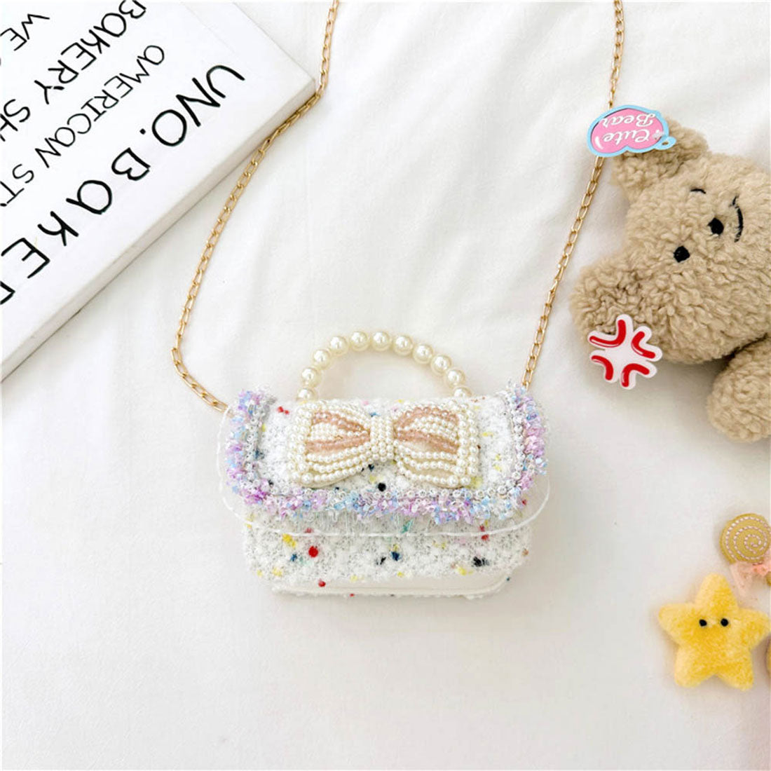 バックヤードファミリー BACKYARD FAMILY キッズ パーティーバッグ フォーマル きらきら (ホワイト) ホワイト