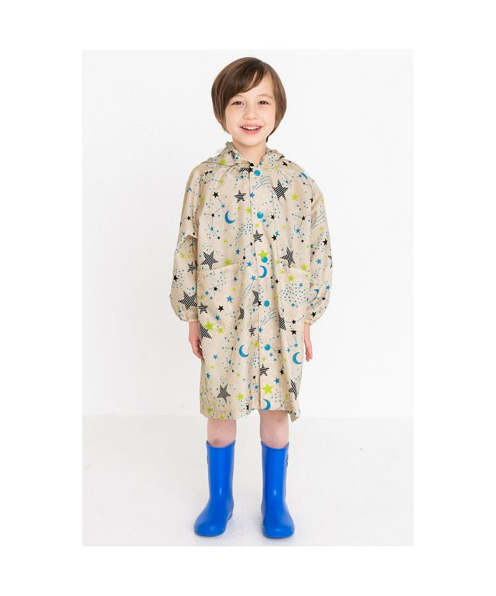 バックヤードファミリー BACKYARD FAMILY キッズレインコート 男の子,星柄ベージュ