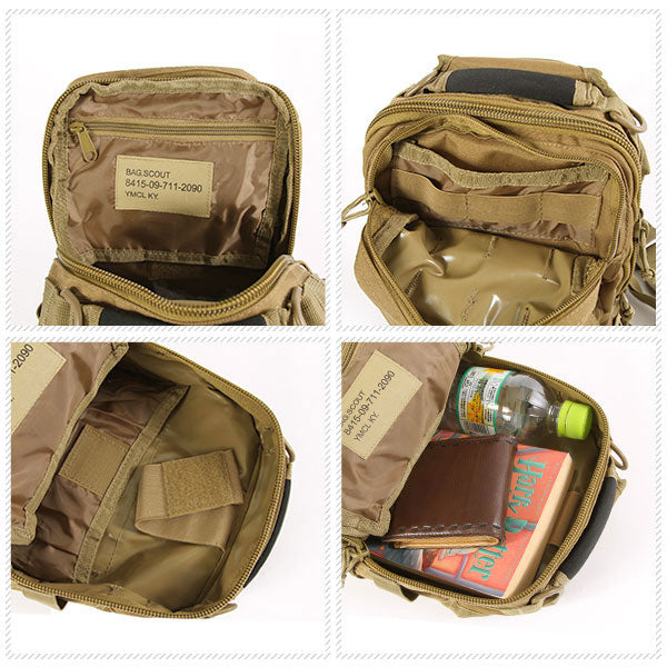 ノーブランド No Brand ミリタリー商品 スカウトバッグ L #BS081YN (2.ブラック) 2.ブラック