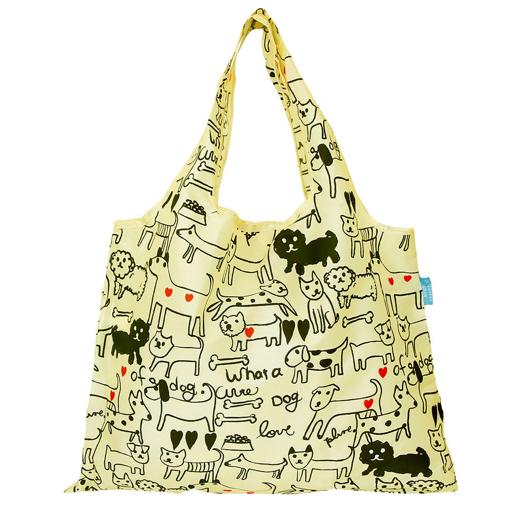 ノーブランド No Brand #DJQECOBAG デザイナーズコラボ ショッピングバック,モノトーンドッグ