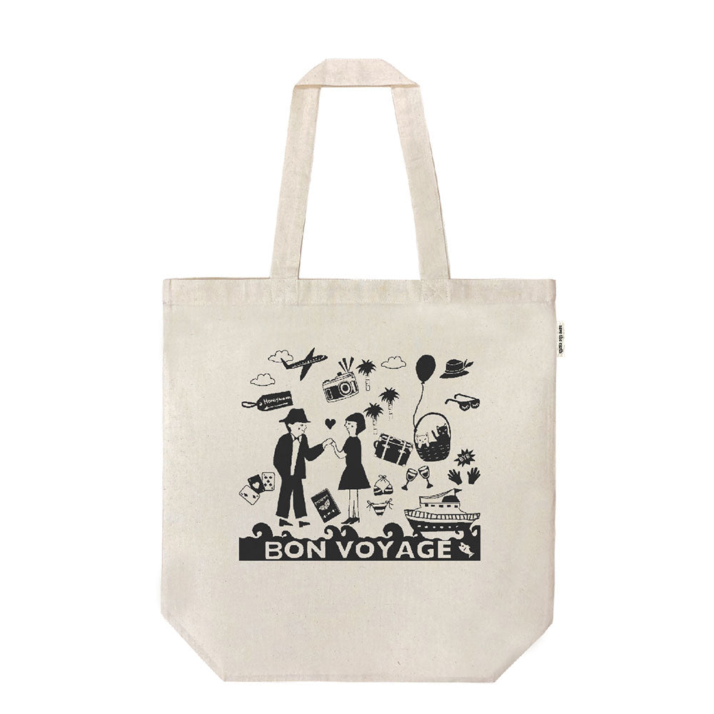 ノーブランド No Brand Save The Earth ORGANIC COTTON エコバッグ トートバッグ Mサイズ,212.BONVOYAGE