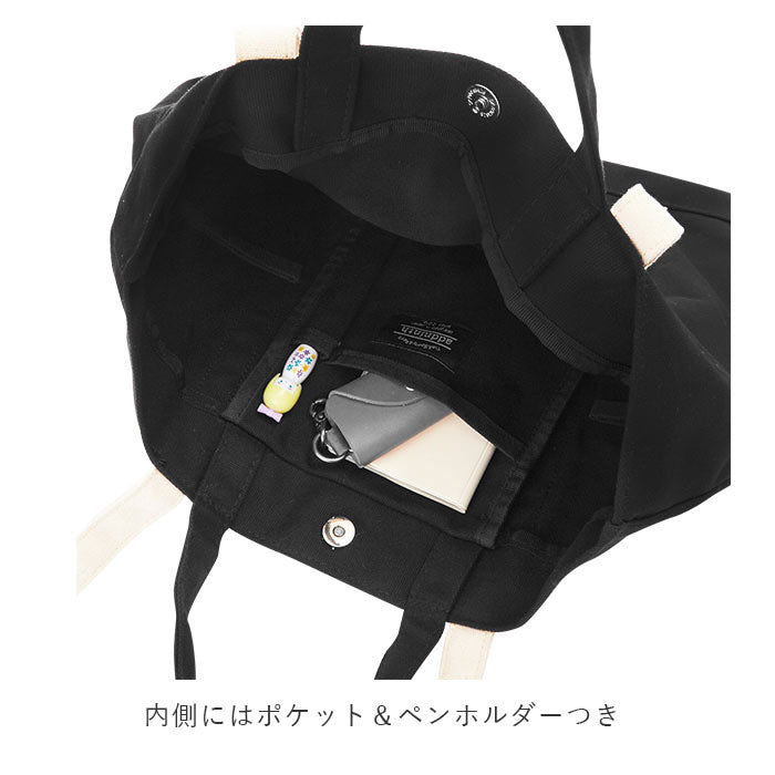 ノーブランド No Brand カラビナ付ダブルハンドルキャンバストート