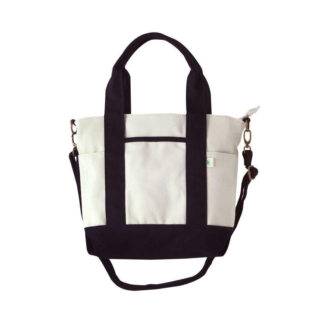 ノーブランド No Brand アドナインス AddNinth #SFA-0117S カラーキャンバス 2WAYトート,IV/BK.アイボリーxブラック