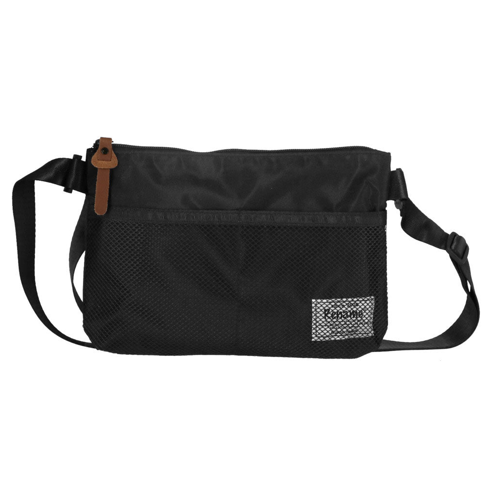 ノーブランド No Brand Rename メッシュポケット ナイロンサコッシュバッグ RSN71019 (ブラック) ブラック