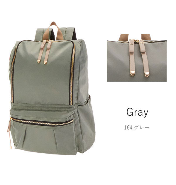 ノーブランド No Brand 光沢ポリエステルラウンドファスナーリュック YS18-0390 ママリュック