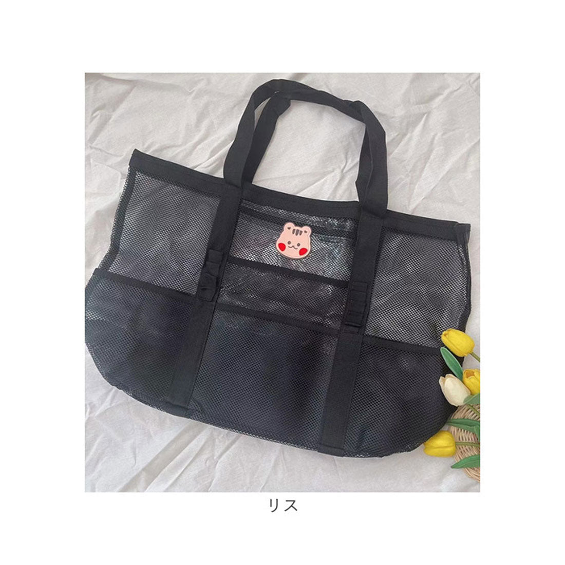 バックヤードファミリー BACKYARD FAMILY ビーチバッグ プールバッグ メッシュ 大容量 アニマル (リス) リス