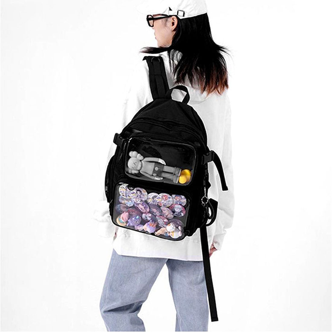 バックヤードファミリー BACKYARD FAMILY 痛バッグ リュック ボディバッグ 2way 大容量 (ブラック) ブラック