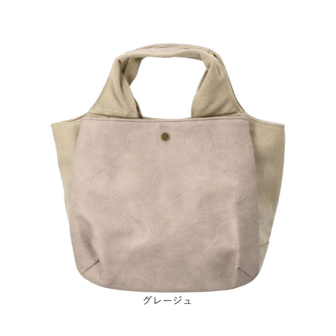 バックヤードファミリー BACKYARD FAMILY ドット合皮帆布トートバッグ (グレージュ) グレージュ