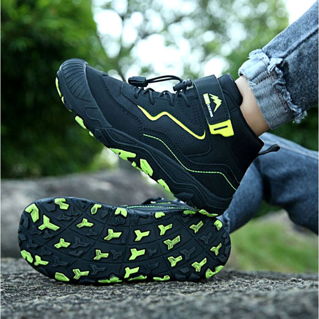 バックヤードファミリー BACKYARD FAMILY アウトドア スニーカー キッズ トレッキングシューズ 登山靴 (ブルー) ブルー