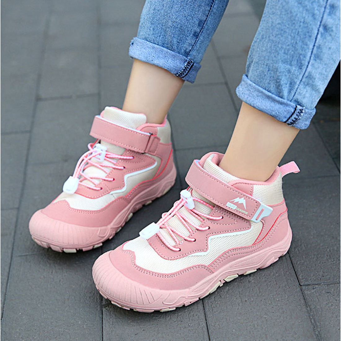 バックヤードファミリー BACKYARD FAMILY アウトドア スニーカー キッズ トレッキングシューズ 登山靴 (ブルー) ブルー