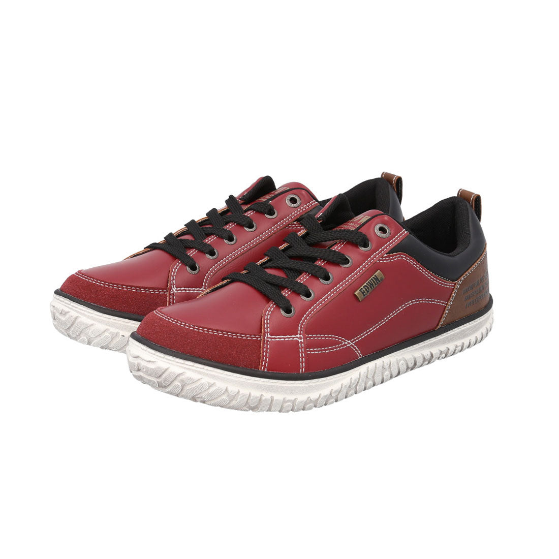 バックヤードファミリー BACKYARD FAMILY EDWIN メンズ 軽量・幅広スニーカー (RED) RED