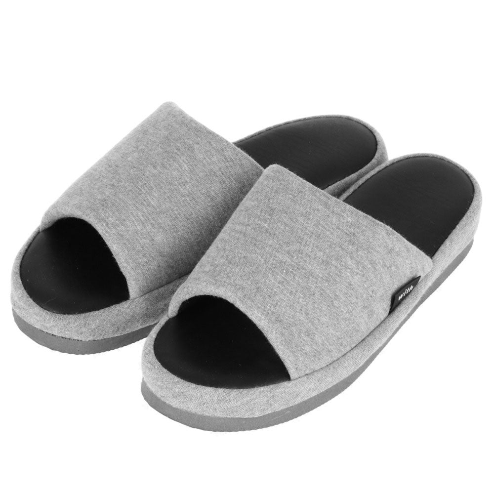 ノーブランド No Brand ウィズ with 足裏Fit 低反発スリッパ,グレー
