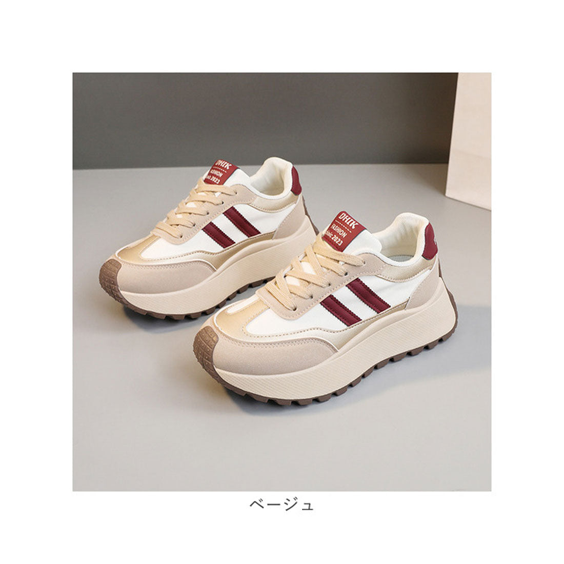 バックヤードファミリー BACKYARD FAMILY 厚底スニーカー ダッドスニーカー ダッドシューズ ライン入り (ブラック) ブラック