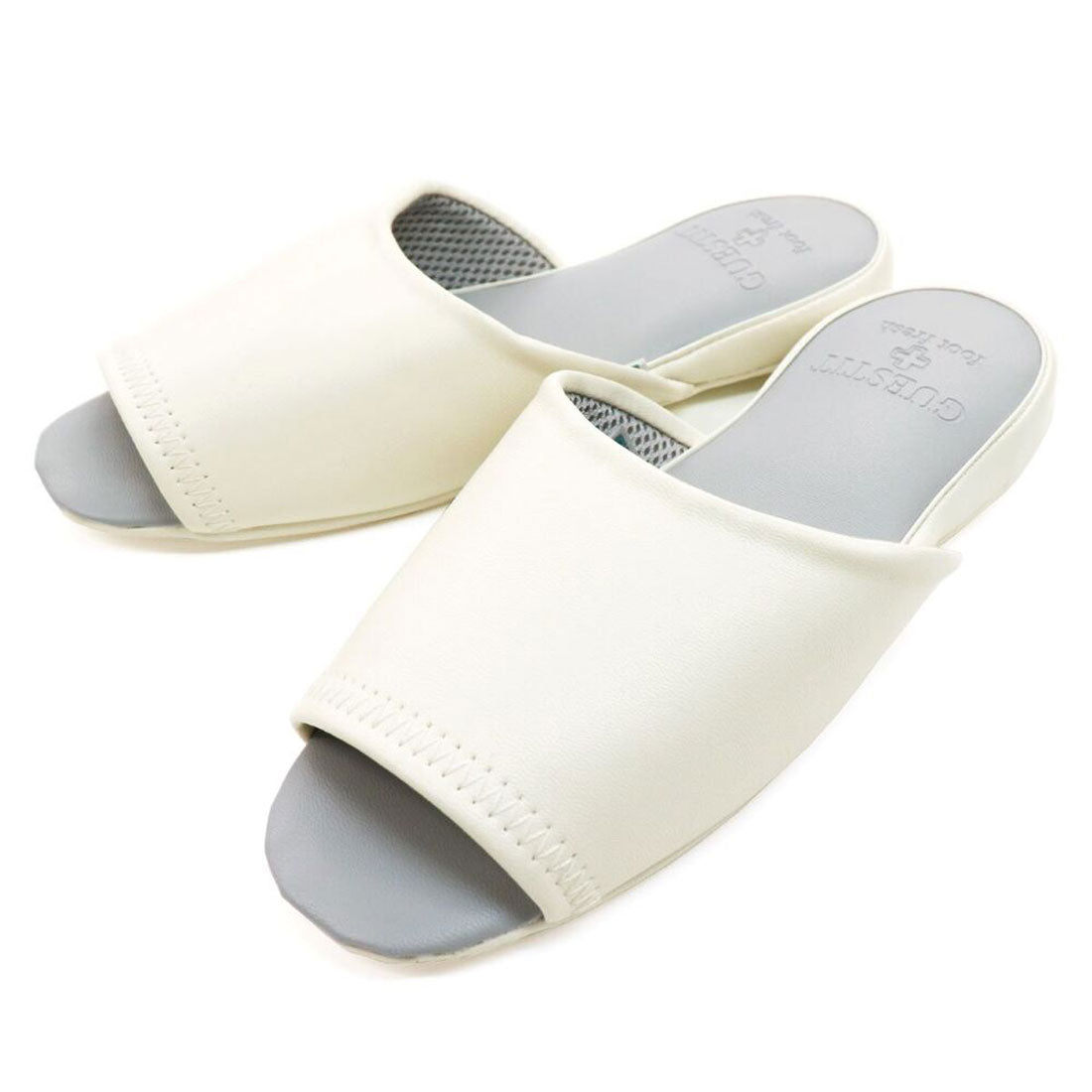 バックヤードファミリー BACKYARD FAMILY GUEST IT ビニールレザースリッパ前あき (アイボリー) アイボリー