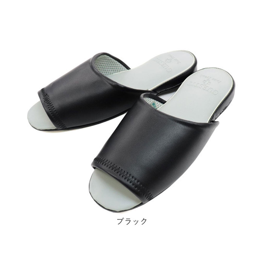 バックヤードファミリー BACKYARD FAMILY GUEST IT ビニールレザースリッパ前あき (アイボリー) アイボリー