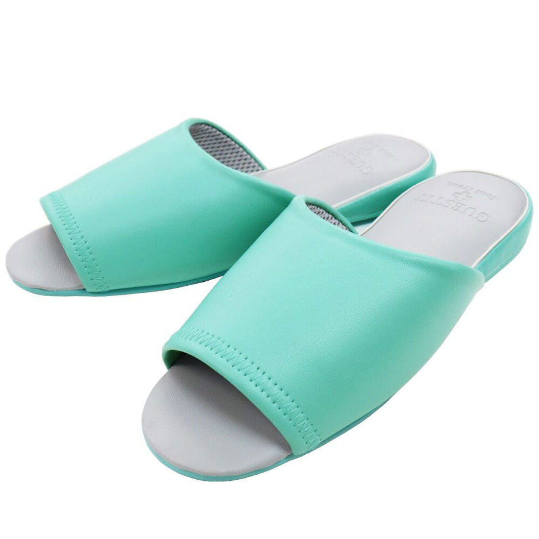 バックヤードファミリー BACKYARD FAMILY GUEST IT ビニールレザースリッパ前あき (ブルー) ブルー