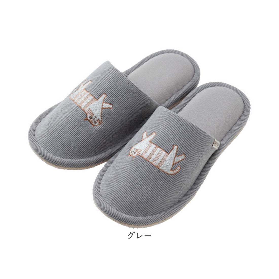 バックヤードファミリー BACKYARD FAMILY fika lycka コーデュロイスリッパ (グレー) グレー