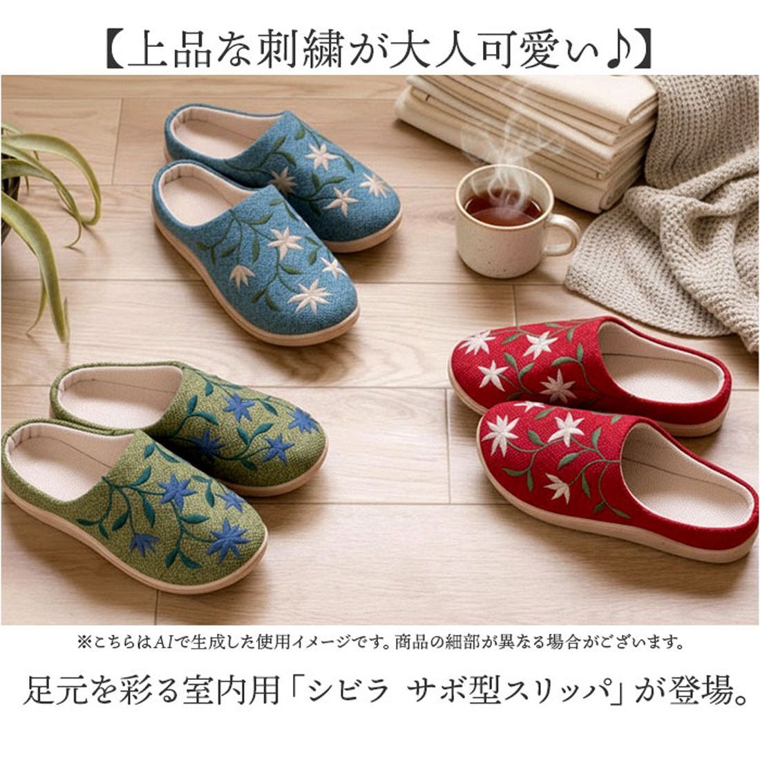 バックヤードファミリー BACKYARD FAMILY シビラ サボ型スリッパ (フロレリア.グリーン) フロレリア.グリーン