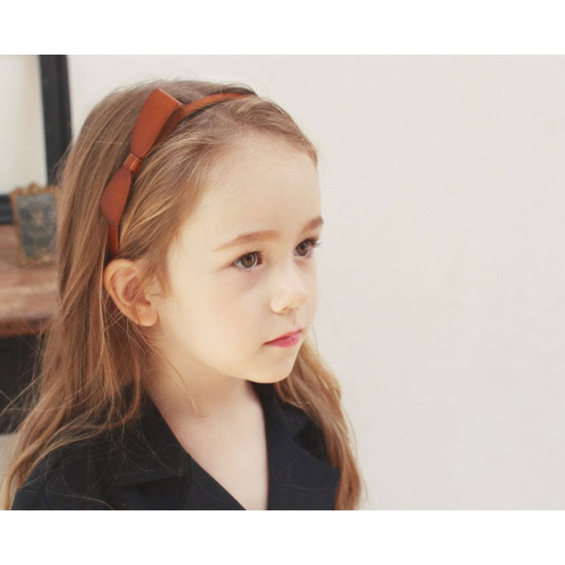 バックヤードファミリー BACKYARD FAMILY 本革リボンカチューシャ大 (オレンジ) オレンジ